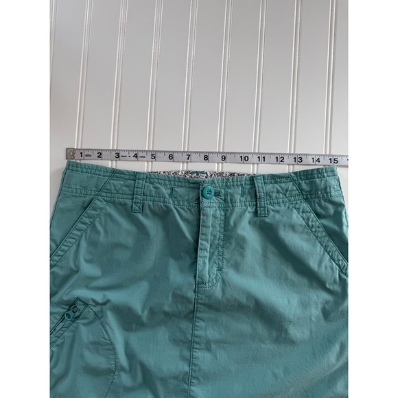 Eddie Bauer Womens 4 Teal Hiking Cargo Skirt Cotton Nylon Stretch Pockets - Picture 6 of 9